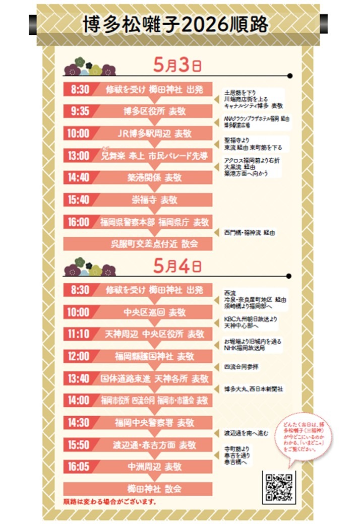 松囃子順路2026